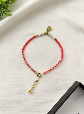 马年本命年简约 琉璃手链显白+红色新款 送女友礼物