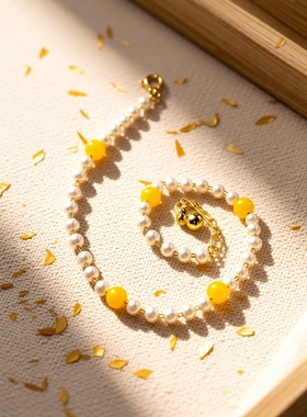 民族风彩色琉璃串珠手链女夏季新款百搭手串轻奢小众高级感手饰品