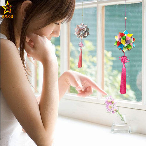 幼儿园儿童学生手工课作业彩色折纸彩纸卡纸剪纸樱花绣球材料包邮 - 图1