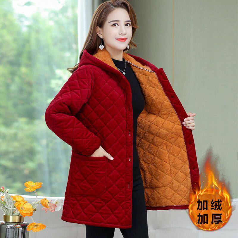 四川省省服冬装女棉衣加绒加厚妈妈罩衣棉袄冬天衣服保暖棉服围裙 - 图3