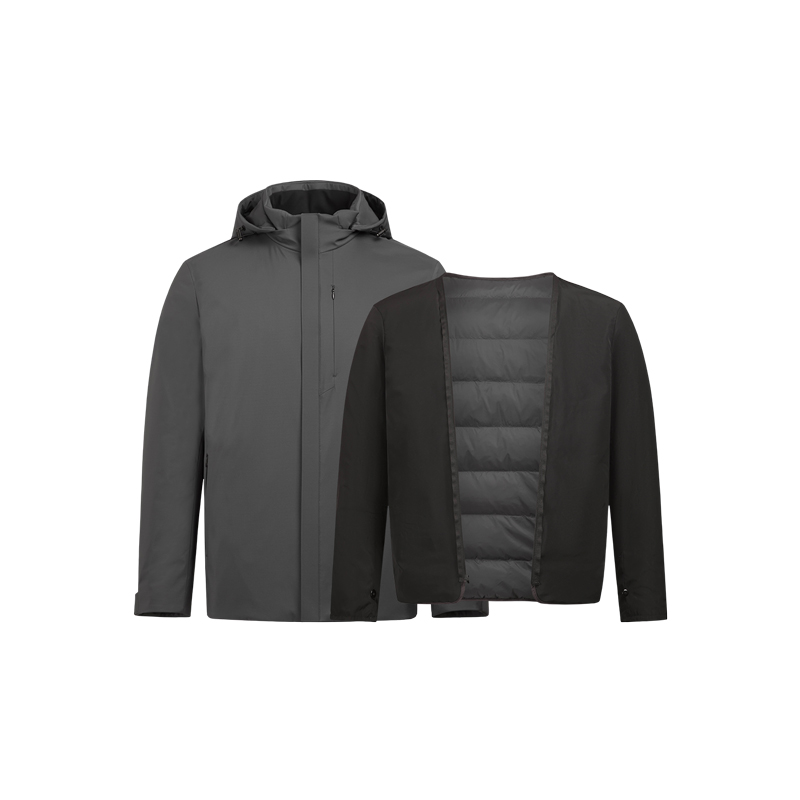 【可拆卸内胆】暇步士男装2025冬季新款一衣多穿鹅绒保暖羽绒服男