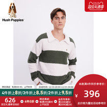 Hush Puppies Leisure Steps Mens 2023 Winter New Soft Glutinous Pro Skin Less Prone To Sweater Striped Home Blouse