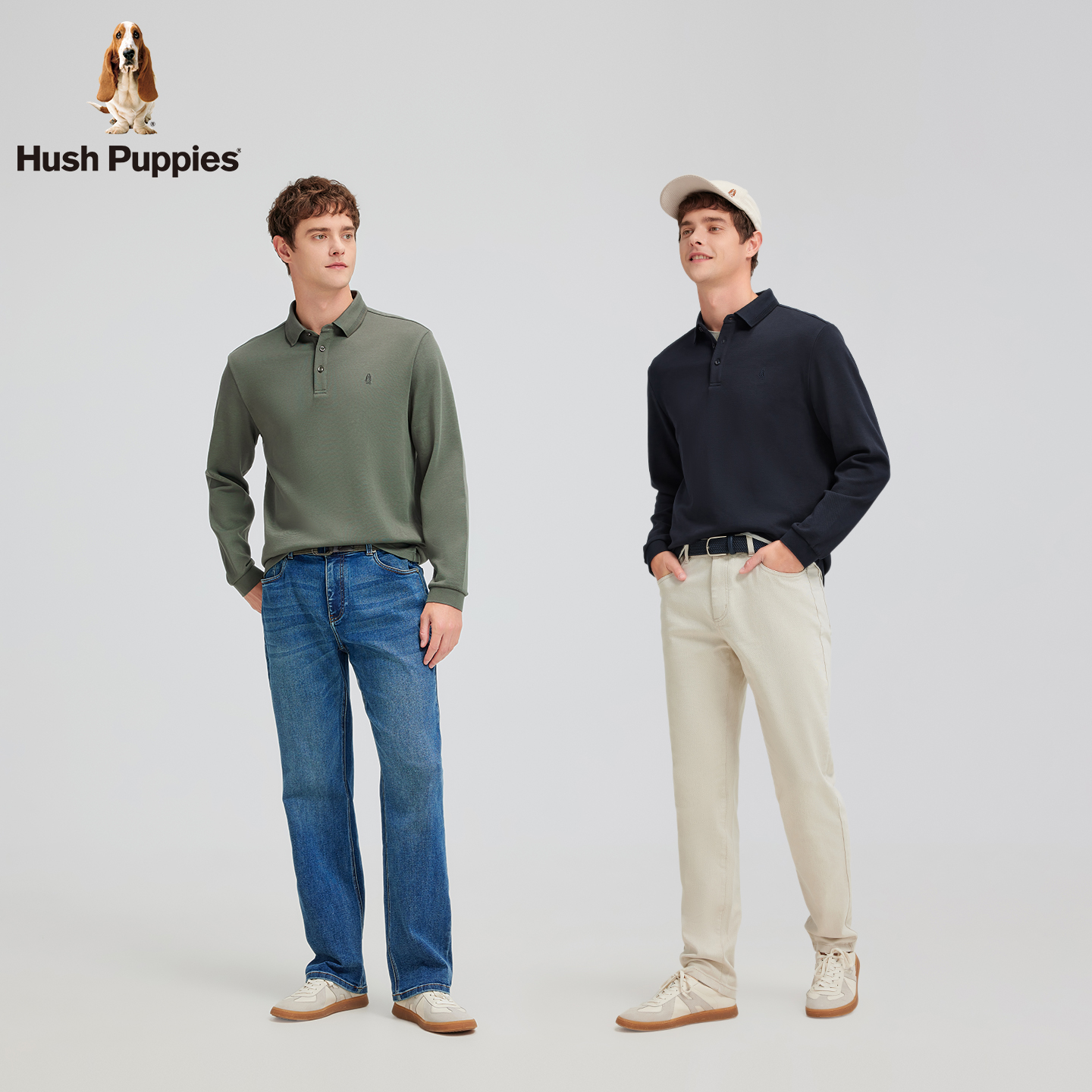 【透气珠地】暇步士男装2025秋季新款弹力休闲行政商务长袖POLO衫