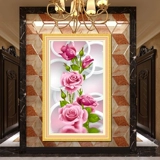 Печать поперечной вышивкой 2022 Новая линия вышитая гостиная цветочный цветочный цветок сладкая розовая версия сама вышивка ручной работы ручной работы ручной работы