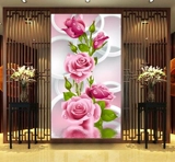 Печать поперечной вышивкой 2022 Новая линия вышитая гостиная цветочный цветочный цветок сладкая розовая версия сама вышивка ручной работы ручной работы ручной работы