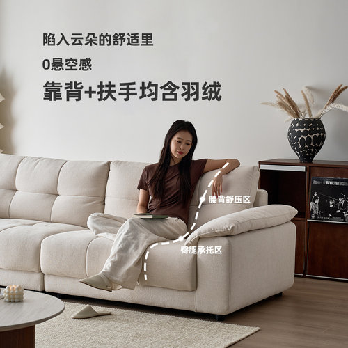 政府补贴现代奶油风沙发小户型懒人沙发简约直排沙发云朵沙发48 - 图0