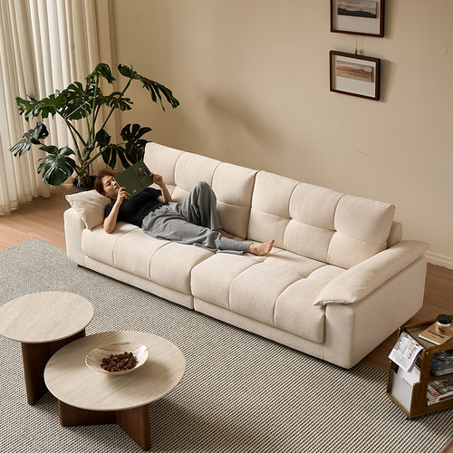 政府补贴现代奶油风沙发小户型懒人沙发简约直排沙发云朵沙发48 - 图3