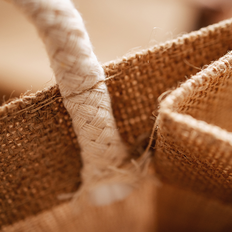 半宅黄麻防水手拎袋收纳袋手工布袋幼儿园diy材料涂鸦环保购物袋 - 图1