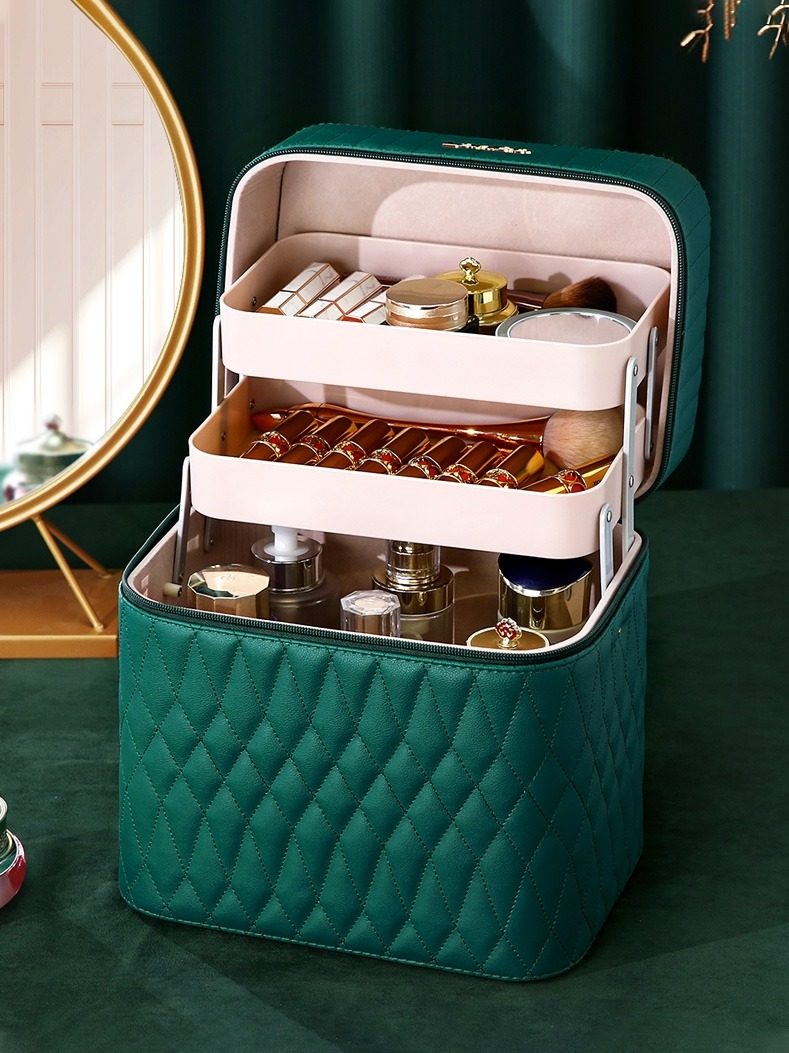 高级感大容量化妆包护肤品彩妆出游便携手提化妆箱首饰收纳,淘宝优惠券,粉丝福利购,淘宝优惠卷
