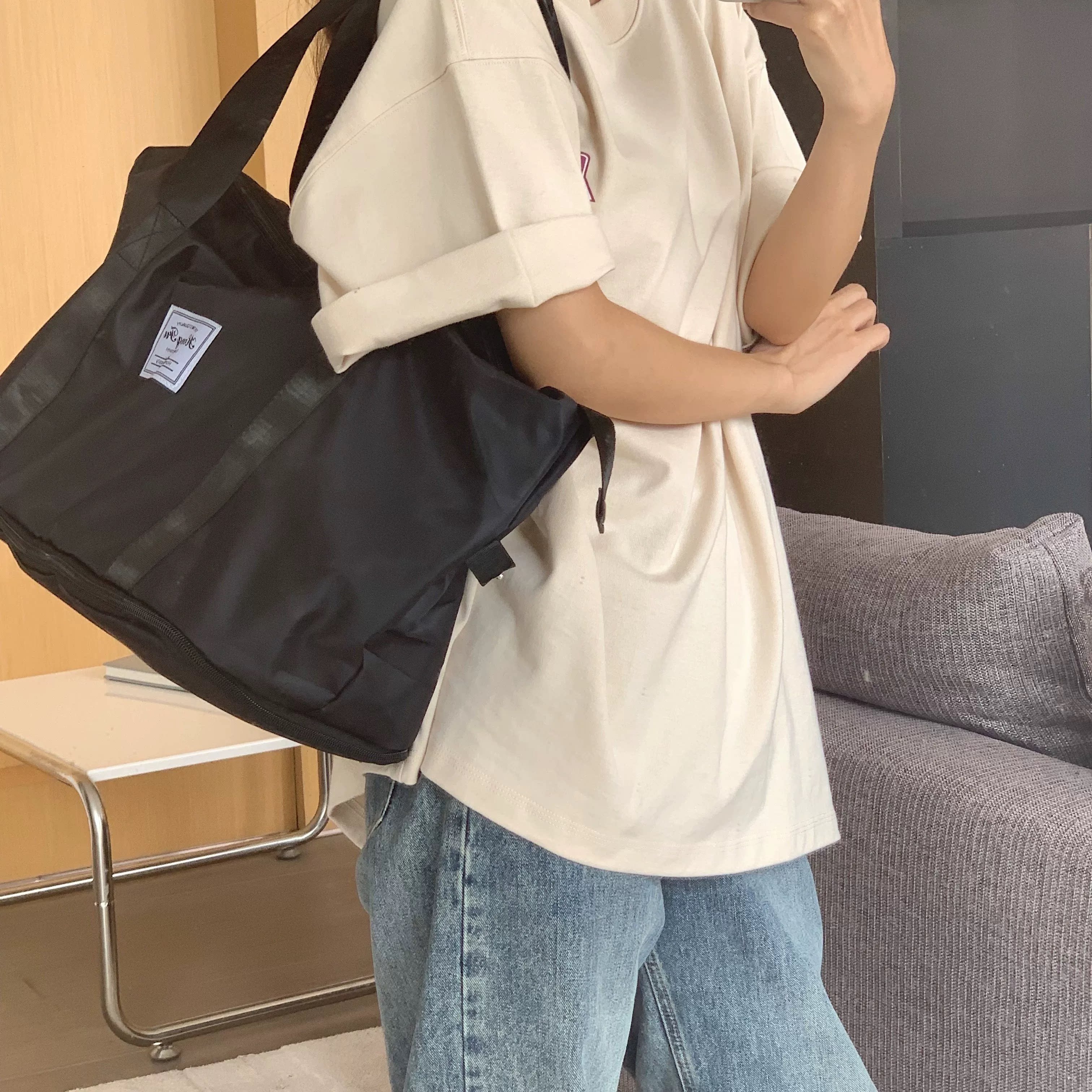 2026新款时尚百搭大容量旅行包女短途出差行李袋手提包单肩斜挎包