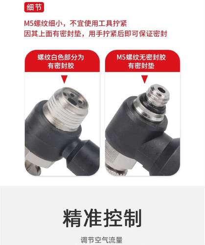 气动接头节流阀调速阀 SL12/10/8/6/4-04/03/02/01/M5 调节限流 - 图1