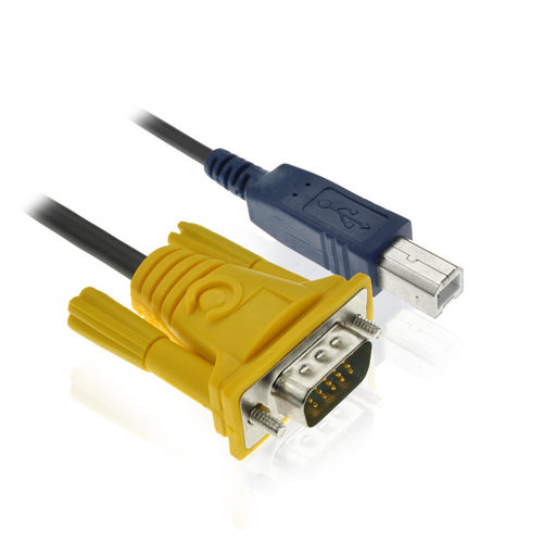 达而稳 KVM双并线 USB打印线+VGA线 KVM切换器专用线 连接线1.5米 - 图2
