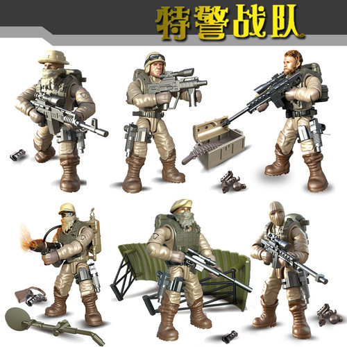 关节可动兵人积木军事特种兵手办模型男儿童玩具吃鸡人仔武器装备 - 图2