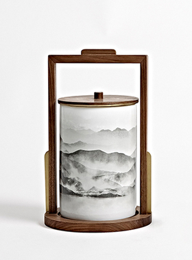 新中式风水墨售楼处家具展厅摆件