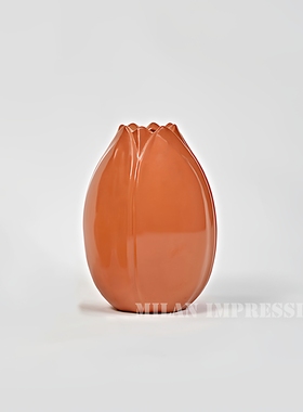 新中式风橙色会所家具展厅小摆件