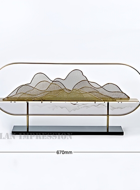新中式风会所亚克力禅意软装饰品