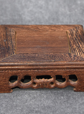 印章底座正方形玉玺摆件底托木质