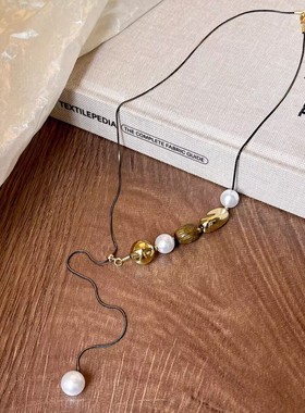 美拉德珍珠项链大气高档高级感