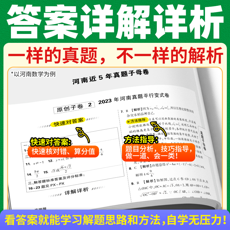 2024河南中考真题试卷万唯中考真题子母卷语文数学英语物理化学政治历史道法历年真题试卷子全套九年级初三初二万维官方店 - 图2