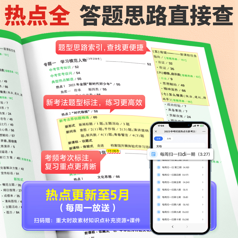 【现货】2024万唯中考时政热点与新考法初中政治道法答题模板道德法治速查速记开卷考试全国话题复习资料万维试题研究官方旗舰店 - 图0