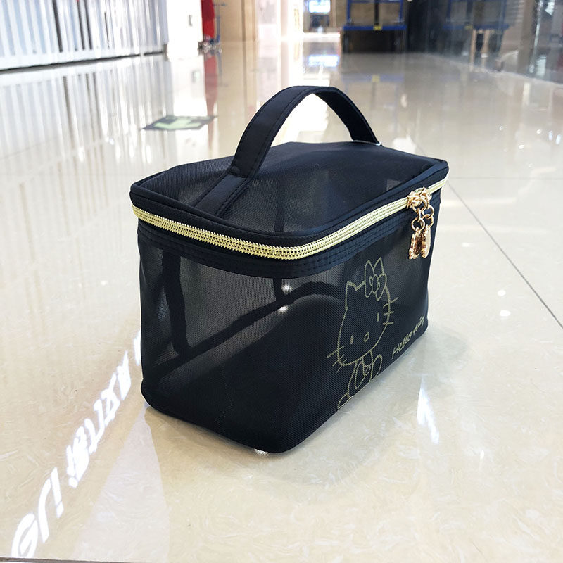 雾花HelloKitty网纱化妆包小方包韩国ins手提收纳袋大容量洗漱包,淘宝优惠券,粉丝福利购,淘宝优惠卷