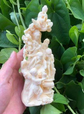 象牙果雕八仙过海寺庙供奉人物神像摆件家居客厅玄关招财工艺饰品