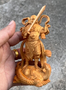 崖柏木雕真武大帝玄天上帝神实木