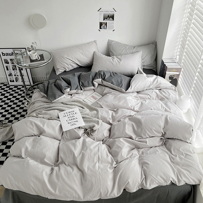 鑫濠！床上用品ins风纯水洗棉四件套