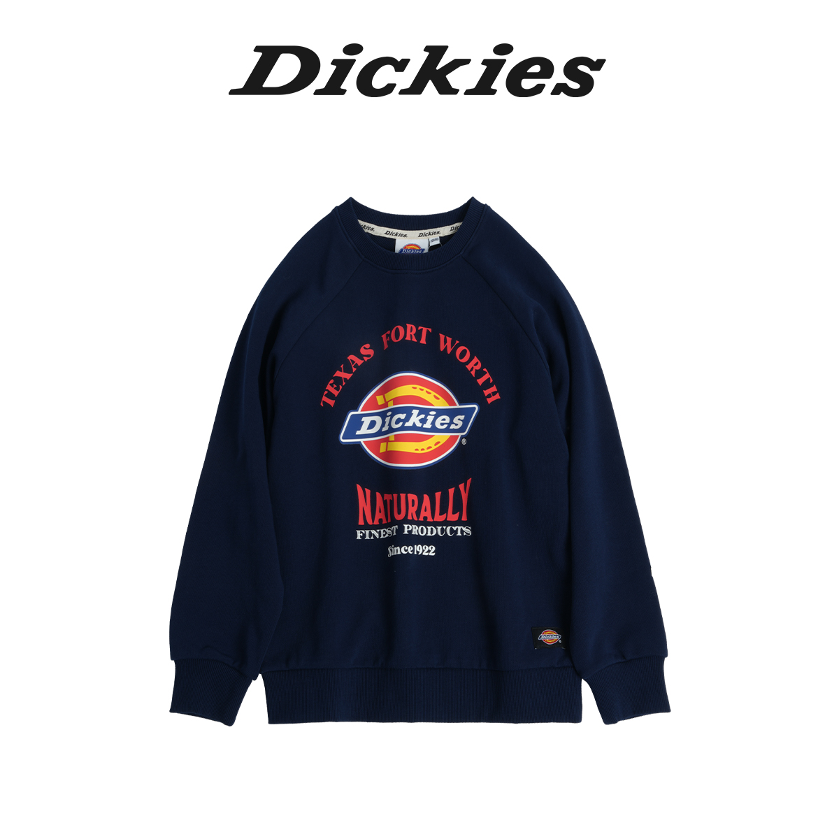 Dickies童装男童女童卫衣24彩色印花插肩袖圆领卫衣儿童卫衣合身-图1