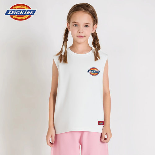 Dickies童装2025清仓纯棉无袖t恤背心宽松坎肩男女童儿童上衣打底 - 图2