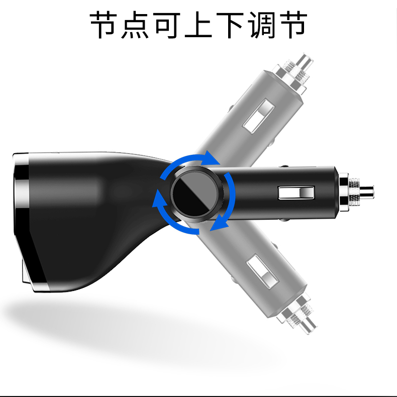 车载充电器汽车一拖二三点烟器车充双USB多功能手机智能快充插头-图1