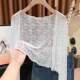 Cardigan ກັບ skirt suspender ແລະ shawl