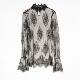 Eyelash Lace Bottoming Shirt ແຂນຍາວຂອງແມ່ຍິງຢືນຄໍ Fairy
