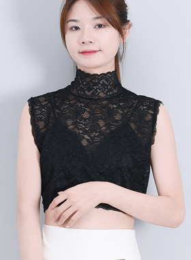 蕾丝打底假领子女秋冬百搭毛衣