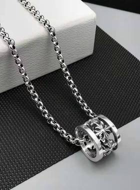 转运珠复古情侣男士十字架吊坠