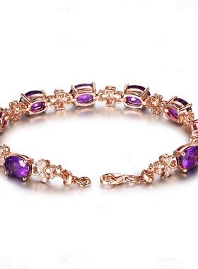 欧美风镶嵌锆石银饰品幸运四叶草