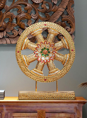 金箔桌面摆件东南亚风泰国木雕