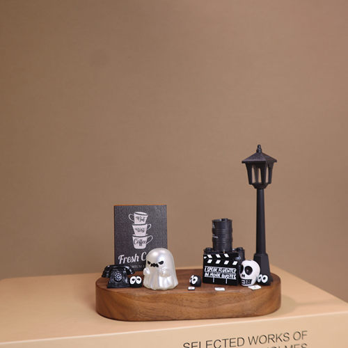 泡泡玛特停车牌材料包 DIY汽车中控台胡桃木底座场景盲盒娃娃配件 - 图1