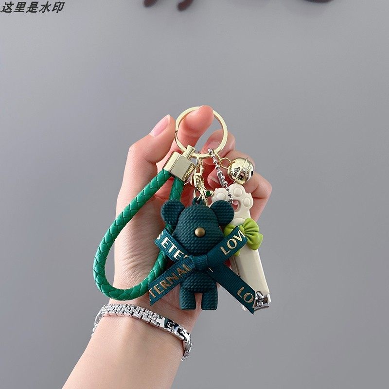 滴胶毛线熊钥匙扣女精致汽车钥匙挂件网红书包挂饰卡通可爱钥匙链,淘宝优惠券,粉丝福利购,淘宝优惠卷