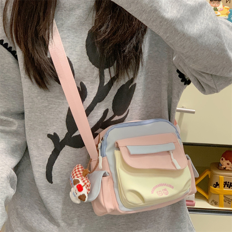 繁花繁星日韩风撞色小方包女学生斜挎包可爱少女百搭休闲包外出,淘宝优惠券,粉丝福利购,淘宝优惠卷