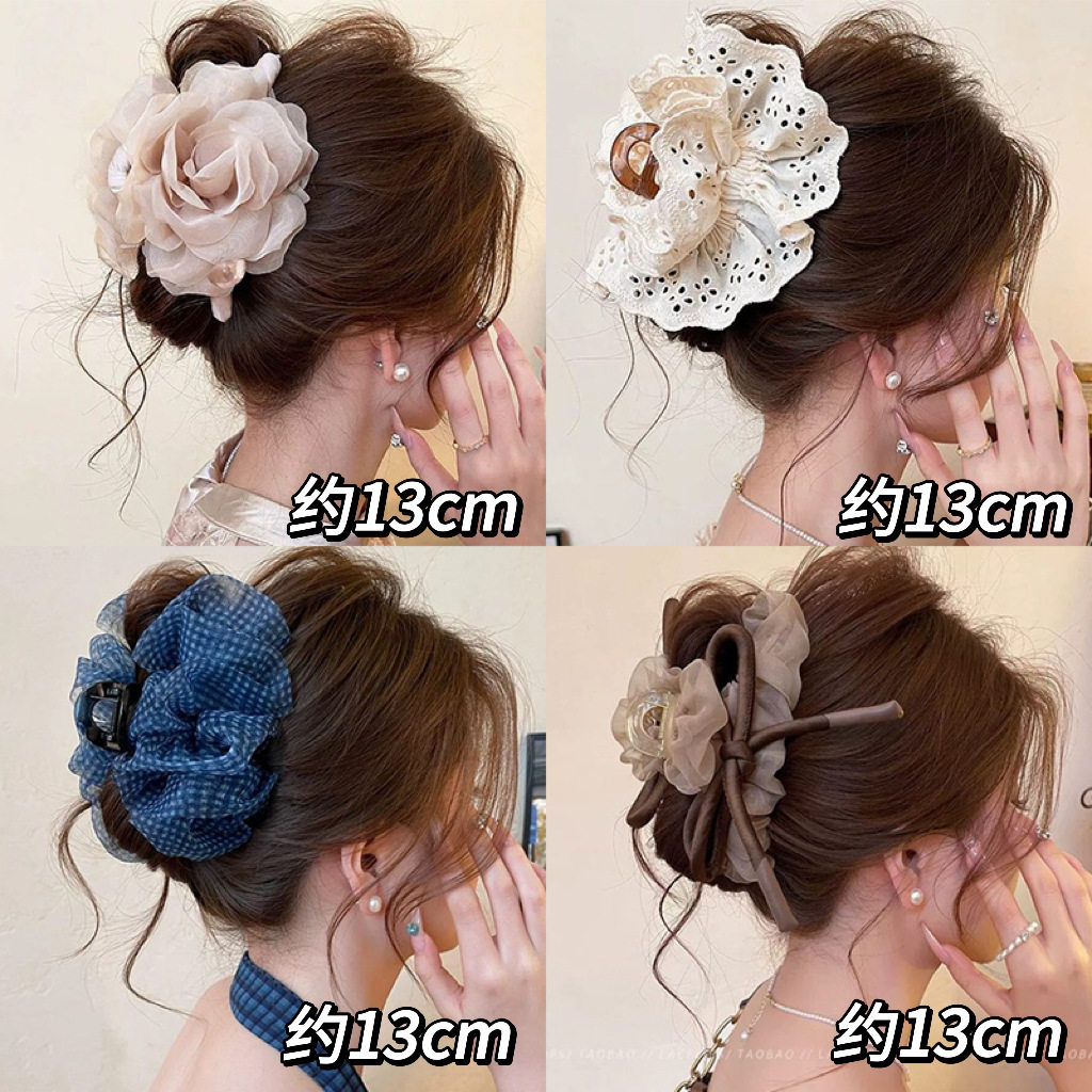 温柔花朵珍珠抓夹女2026新款发夹高级感精致鲨鱼夹后脑勺盘发发抓,淘宝优惠券,粉丝福利购,淘宝优惠卷