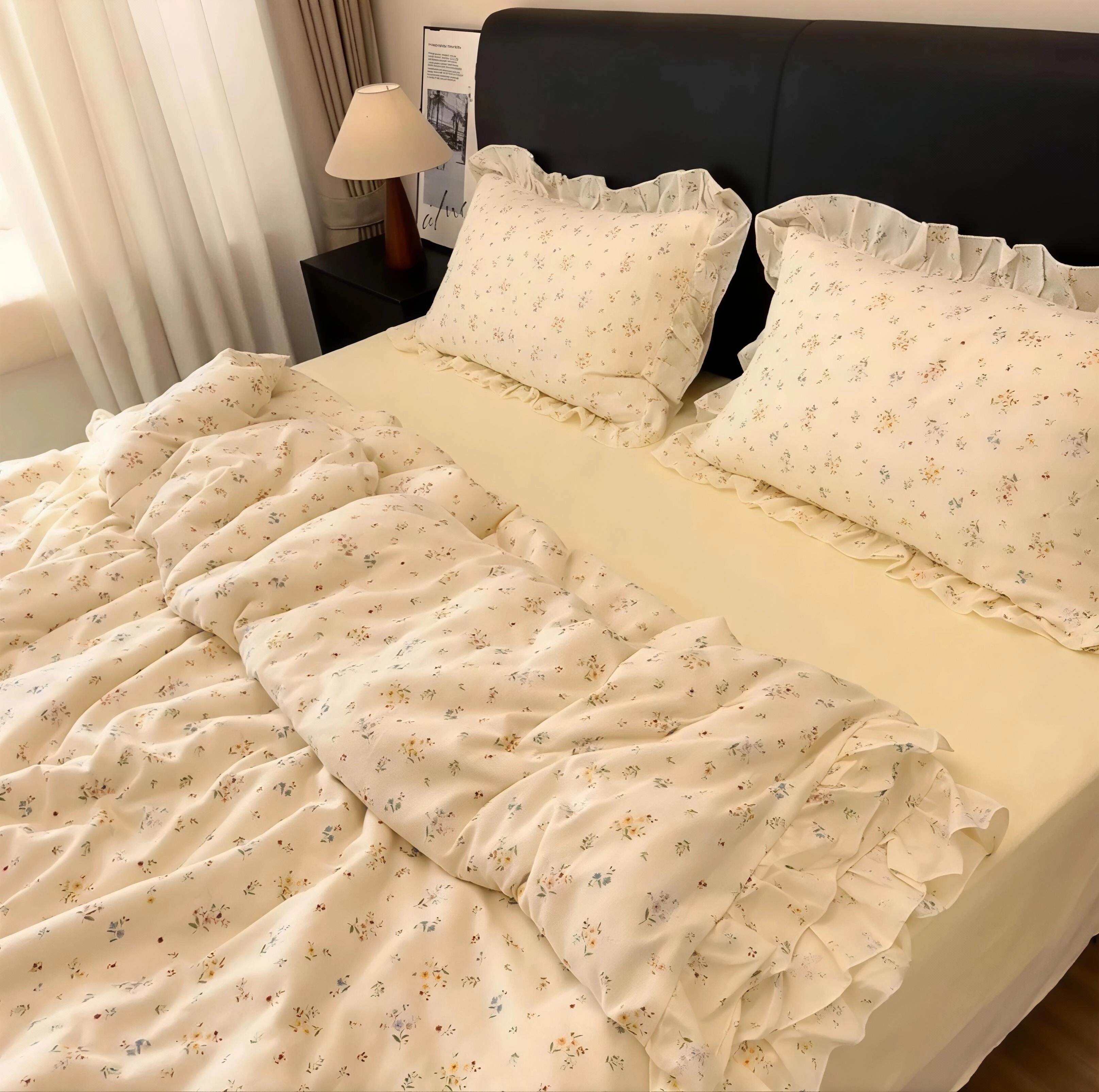 小碎花100全棉双层纱a类纯棉四件套可机洗柔软亲肤学生宿舍三件套