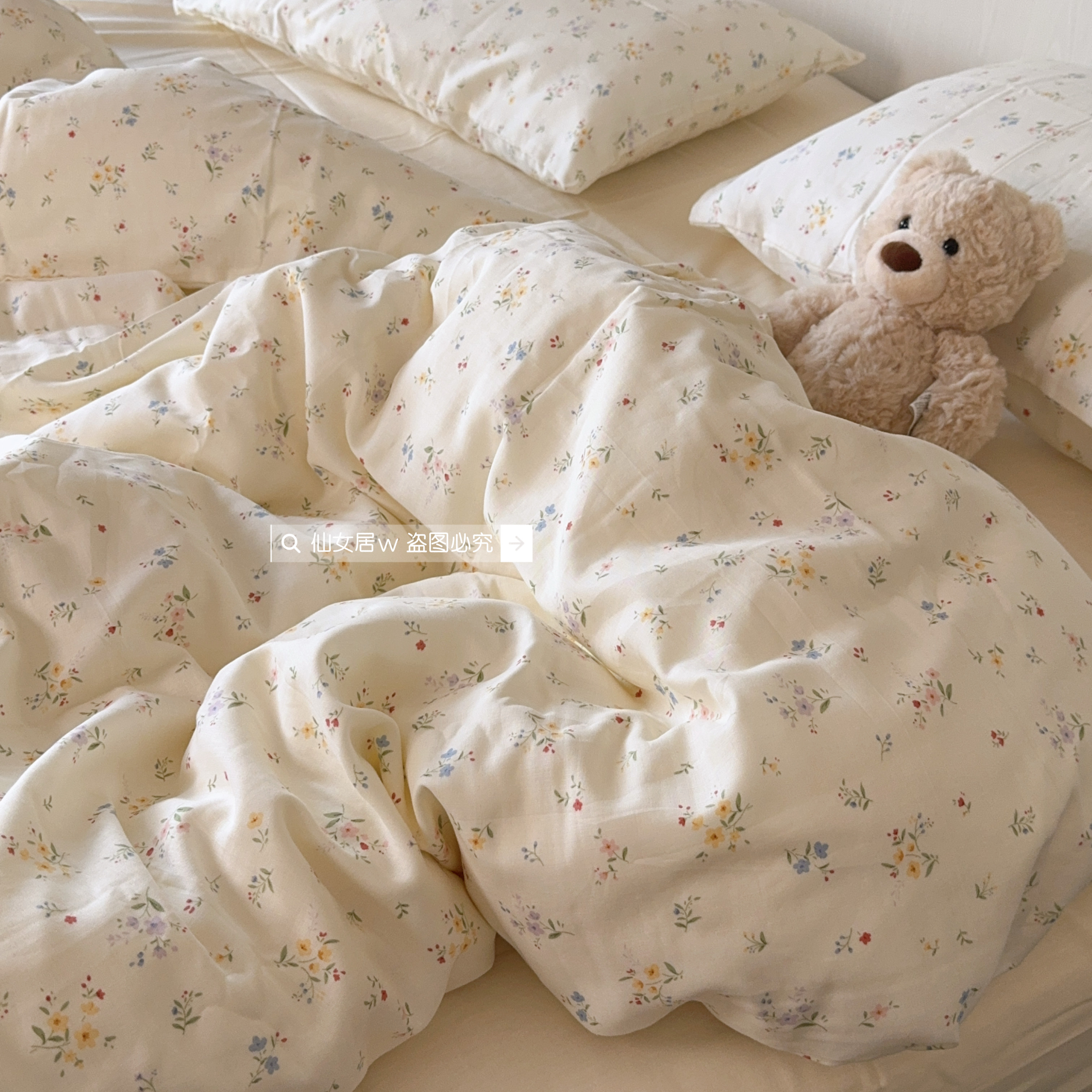 A类全棉双层纱四件套纯棉纱布卡通被套亲肤超舒适学生宿舍三件套