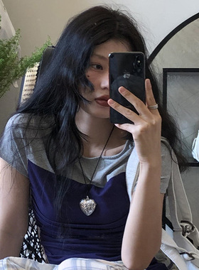 蜡绳锁骨雕花爱心抽拉式项链时尚