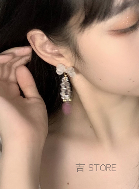 吉吉玫瑰公主感甜妹925银耳夹