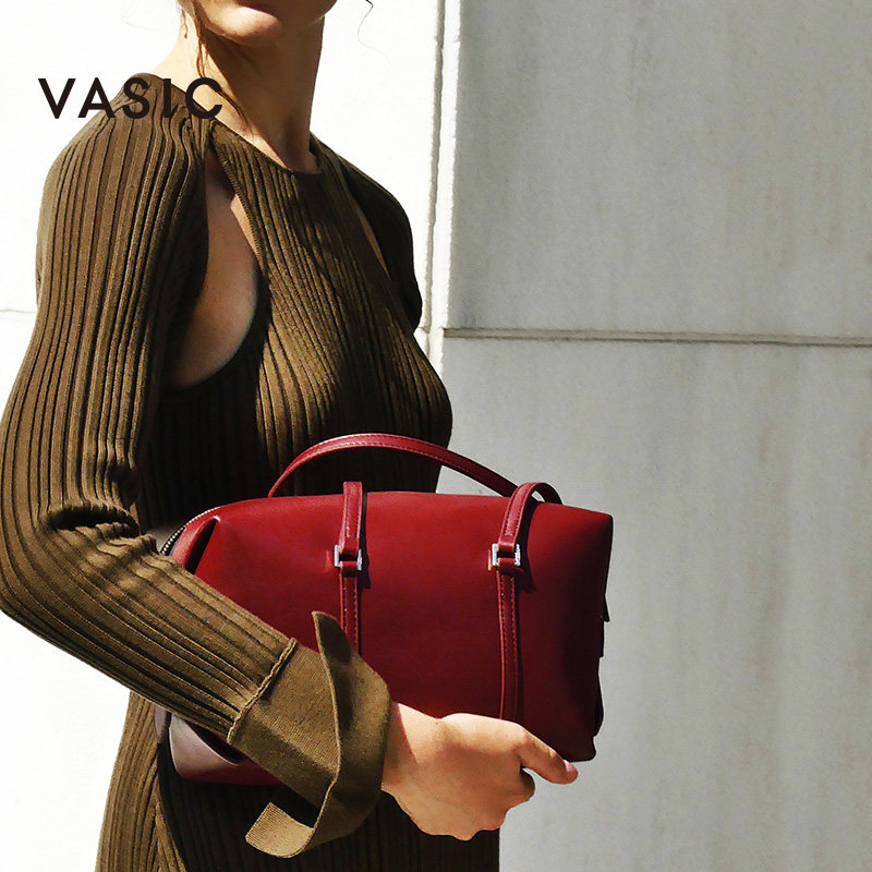 vasic牛皮tete单肩通勤波士顿包 凯特周女士包袋