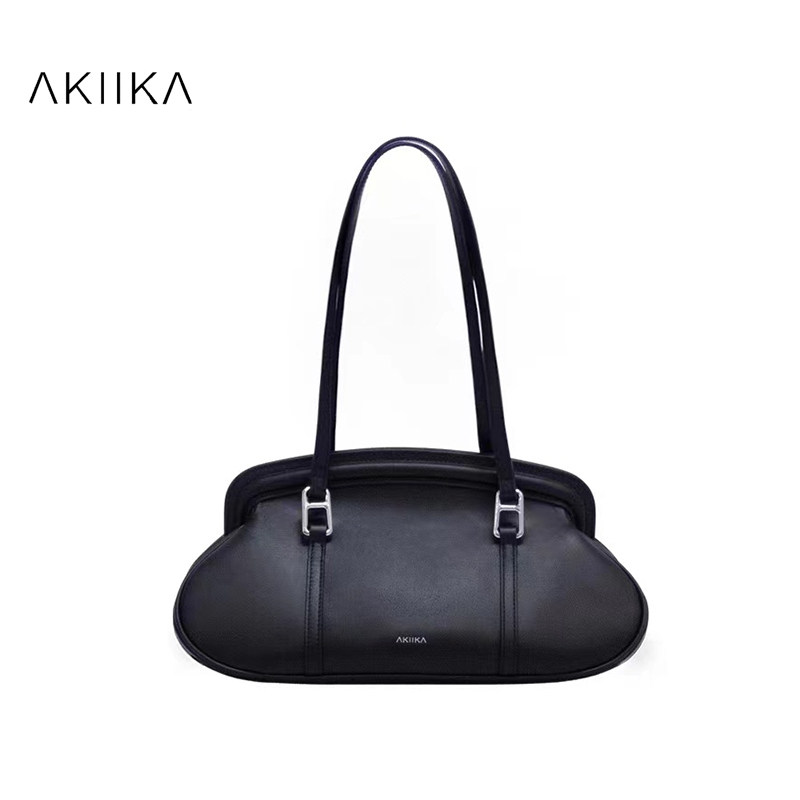 akiika牛皮大号单肩腋下波士顿包 凯特周女士包袋