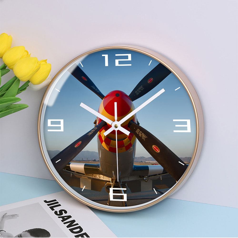真实照片飞机螺旋桨挂钟航空风扇挂钟家居装饰钟表定制跨境钟表-图2