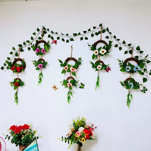 Стена -Стенная стена -Стенная стена, декоративная подвесная комната, крыльца, гостиная гостиная, гостиная симуляция зеленое растение висячие украшения подвеска платье подвески