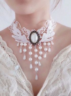 锁骨链韩版蕾丝项链女简约短款流行脖子饰品颈带项圈颈链时尚脖链